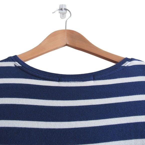 Peruvian Connection Blue White Striped Maxi TShirt Dress Small Pima Cotton Modal - Picture 6 of 8